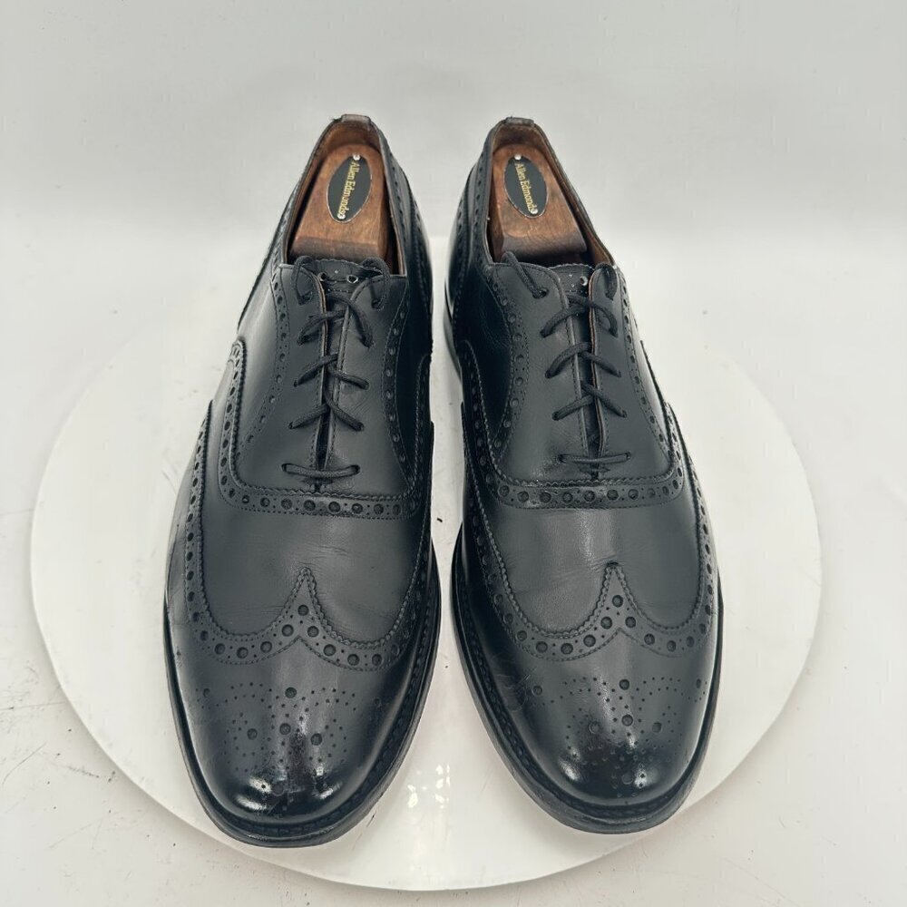 Toscana by Global Super Prime Men US 9.5 Black Leather Wingtip Oxford Shoes